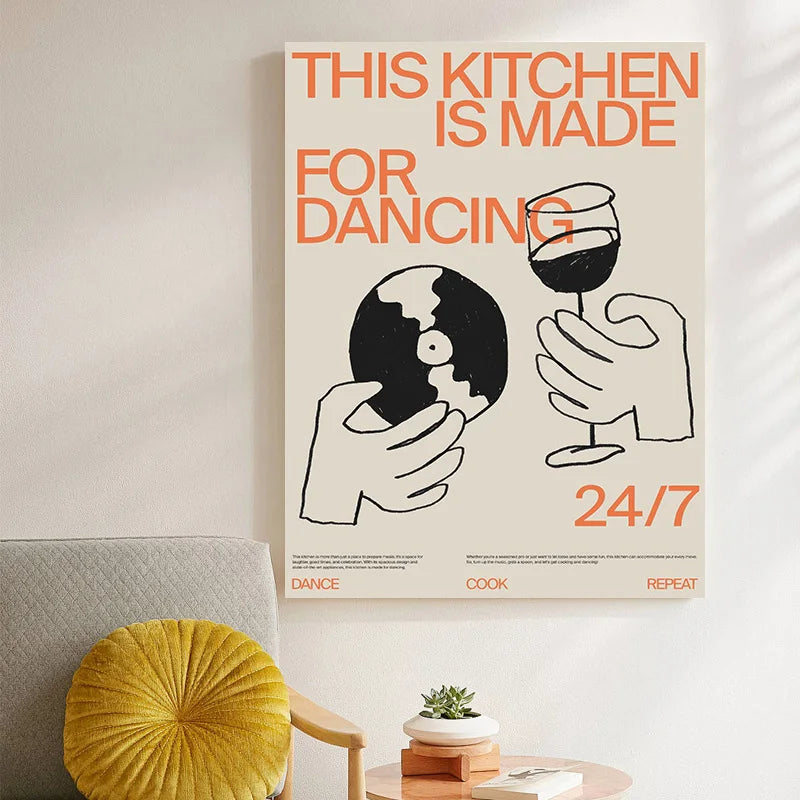 Retro Record Player Canvas Wall Art - Posters