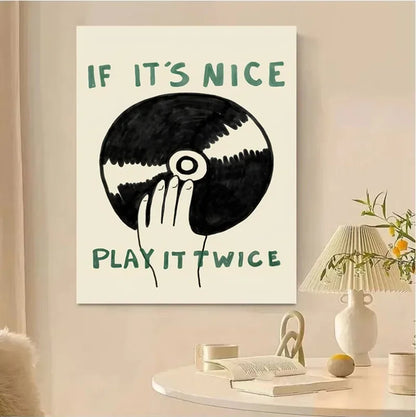 Retro Record Player Canvas Wall Art - Posters