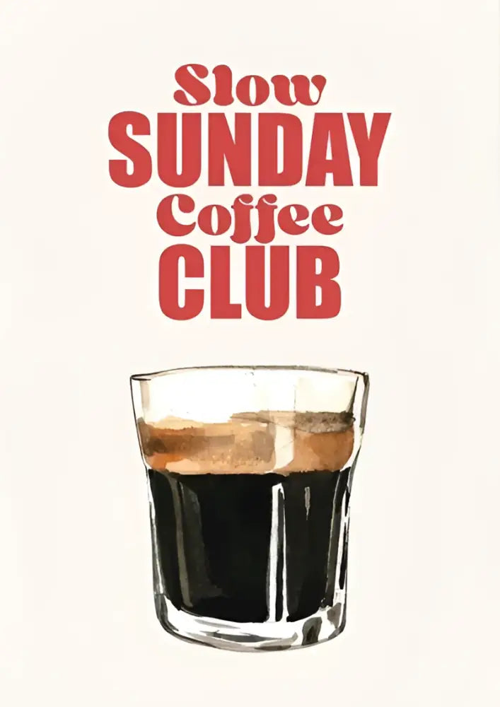 DecorBites™ retro vintage espresso wall art canvas print featuring clear glass tumbler with dark coffee and foam layer