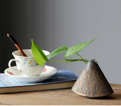 Retro Zen Flower Pottery Vase Ornaments - Vase