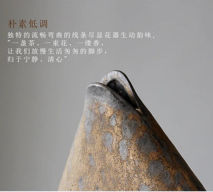 Retro Zen Flower Pottery Vase Ornaments - Vase