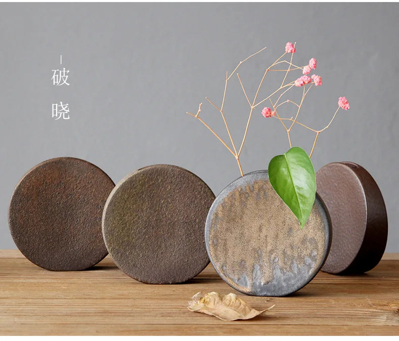 DecorBites™ Retro Zen Flower Pottery Vase Ornaments