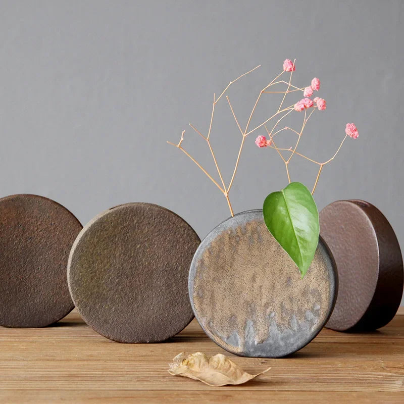 Retro Zen Flower Pottery Vase Ornaments - Vase