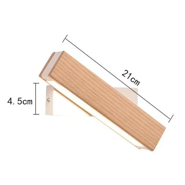 Rotated LED Modern Wall Sconces - 21CM Wood Color