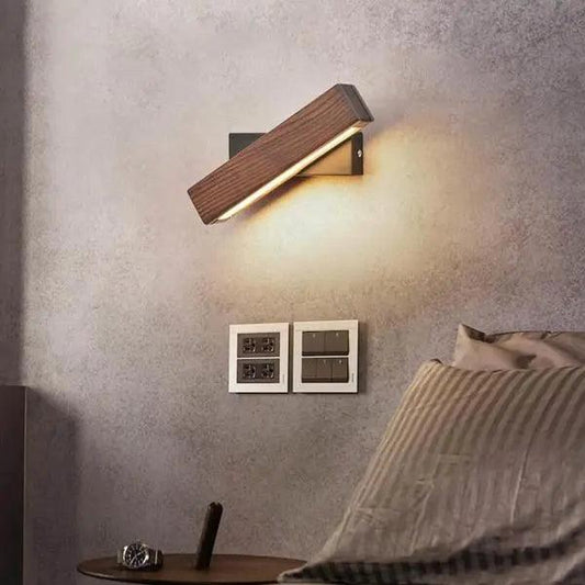 Rotated LED Modern Wall Sconces - 21CM Walnut Color