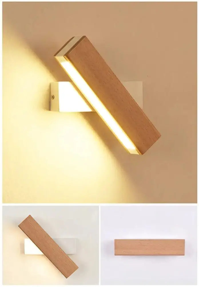 Modern wooden rectangular wall sconces with warm led light strip from decorbites for stylish modern wall decor