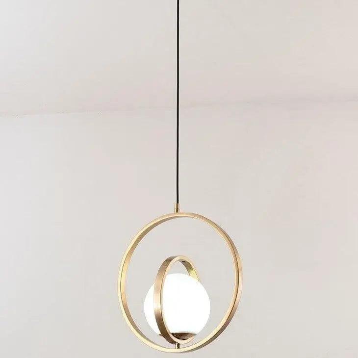 Rotating Gold Ring Pendant Light - 1 / Two Rings