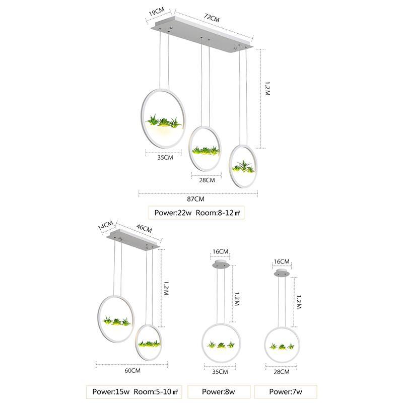 Round Planter LED Chandelier