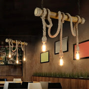 DecorBites™ rustic bamboo hanging lamp in brown with bare bulb design e26 e27 220v-240v for dining room island lighting