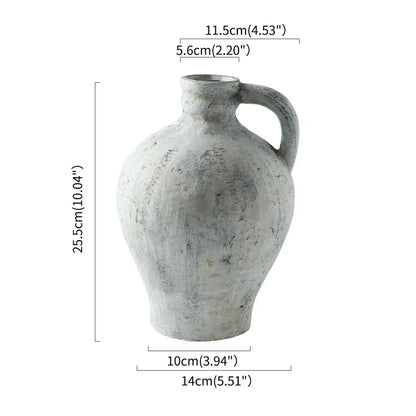 DecorBites™ rustic handmade ceramic vase with coarse pottery texture and earthy gray tones for home decor