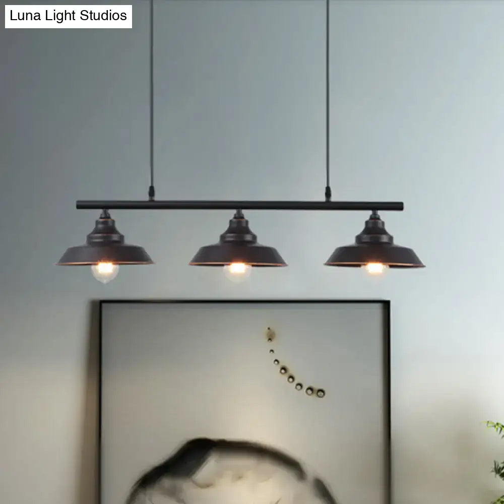 Decorbites™ rustic metal 3-head dark coffee ceiling light with dome shades and exposed bulbs for 220v-240v 110v-120v use