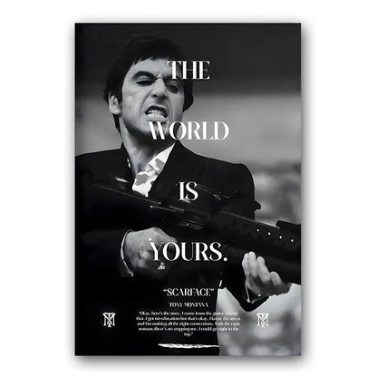 ’Scarface Tony Montana Canvas Wall Art Print’ - Burgundy / 20x30cm No Frame - Posters