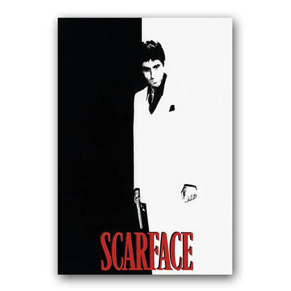 ’Scarface Tony Montana Canvas Wall Art Print’ - black / 20x30cm No Frame - Posters