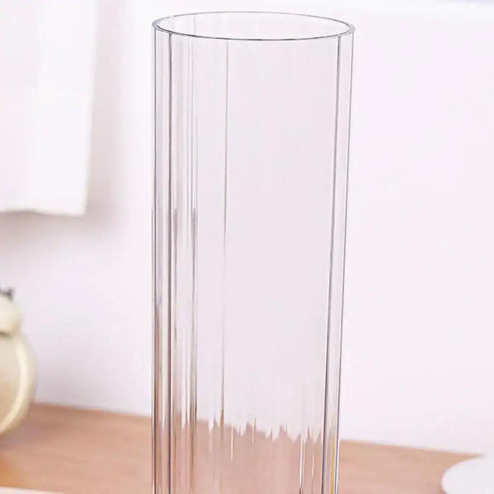DecorBites™ shatterproof clear acrylic flower vase with vertical ridges in clear acrylic material