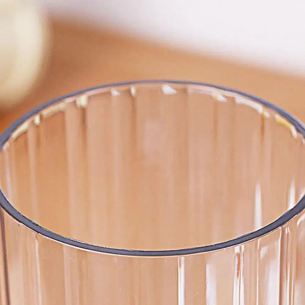 Decorbites™ shatterproof clear acrylic flower vase with translucent amber tumbler design and sleek black rim