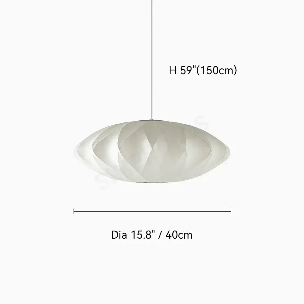 Decorbites™ silk led pendant lamp with frosted white faceted glass shade and silver suspension cord pendant lamp