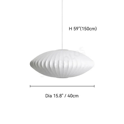 Decorbites™ silk led pendant lamp in white ribbed design featuring a modern led pendant lamp for stylish lighting