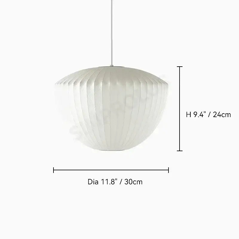 DecorBites™ silk led pendant lamp is a white ribbed paper pendant lamp with a sleek modern designer lighting design