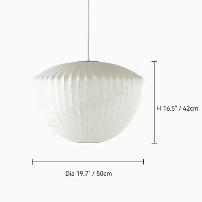 DecorBites™ silk led pendant lamp in white pleated paper with sleek modern design for elegant lighting solutions