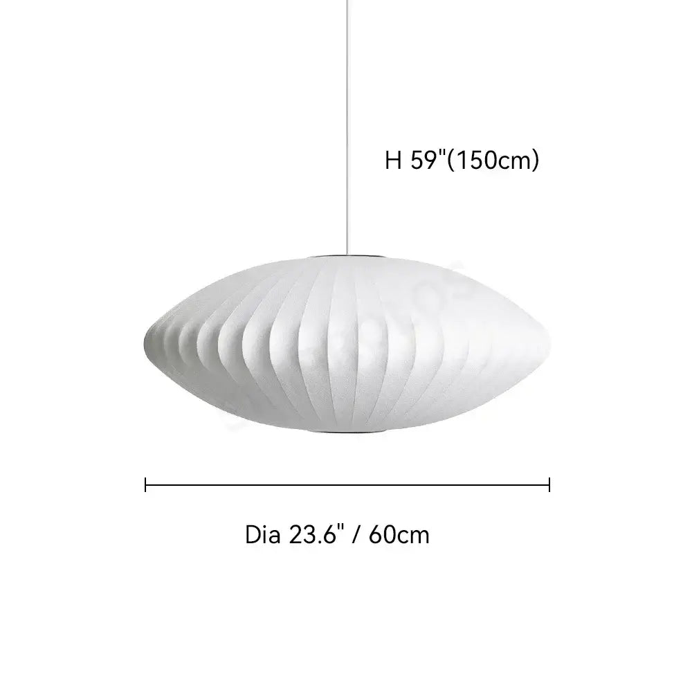 Decorbites™ silk led pendant lamp white oval pendant lamp with ribbed fabric surface and modern designer lighting