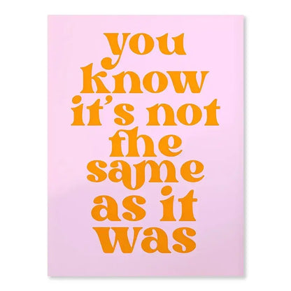 A rectangular pink decorbites™ singer harris styles lyrics art poster with bold orange styles lyrics text