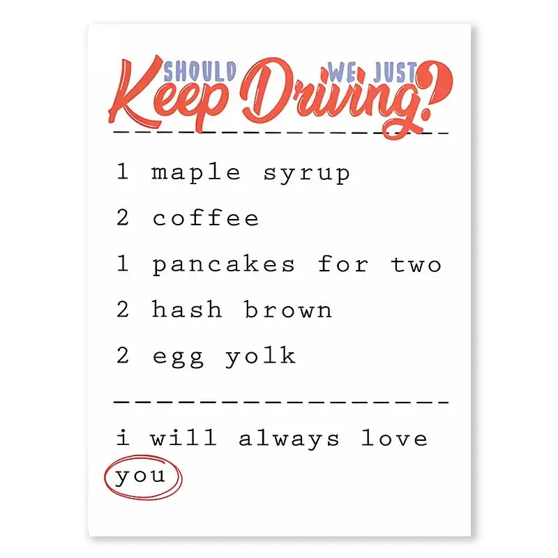 White decorbites™ poster featuring harris styles lyrics art with red and blue cursive styles lyrics text design