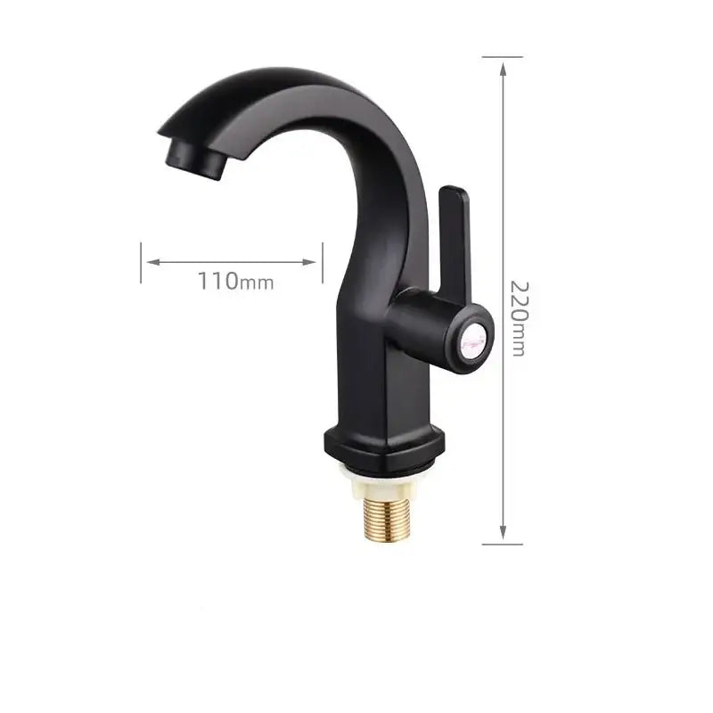 Decorbites™ single lever deck mounted water purifier faucet in black matte finish with curved spout and brass base