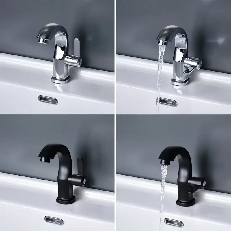 DecorBites single lever deck mounted water purifier faucet in chrome and matte black with sleek modern design