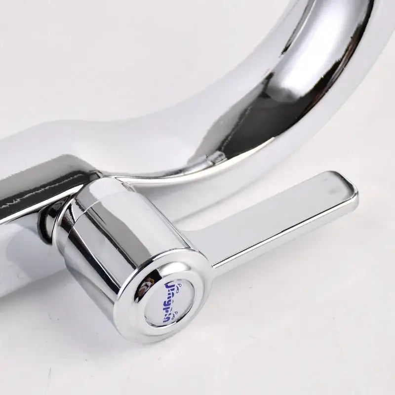 Chrome finished deck mounted water purifier faucet with single lever and linggao branding for modern kitchens