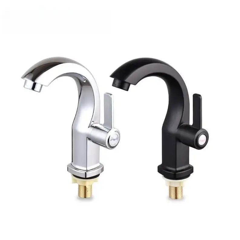 Two decorbites™ single lever deck mounted water purifier faucets with polished chrome and matte black finishes
