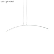 Modern curved DecorBites™ black white arch LED pendant lamp with sleek white arch island finish for elegant dining lighting