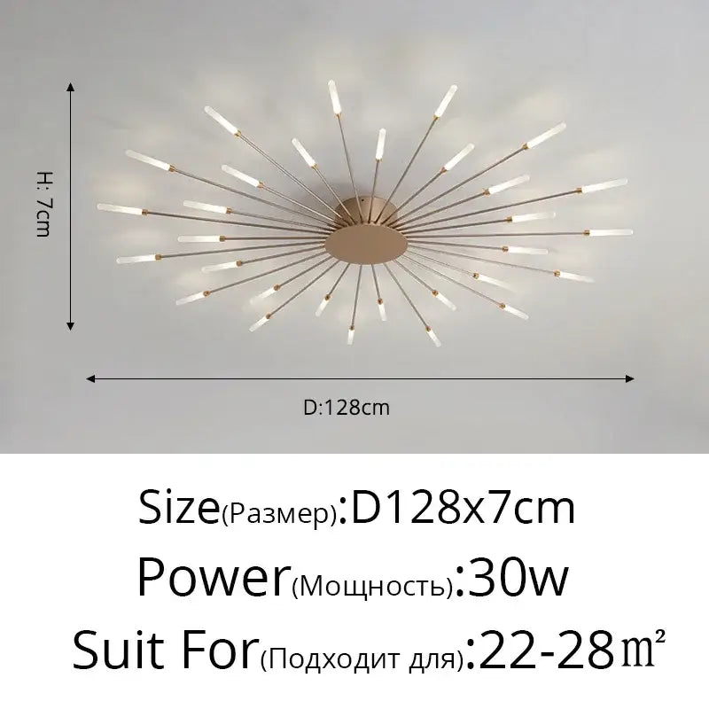 DecorBites™ sleek Nordic led chandelier with bronze disc and white cylindrical bulbs for modern living room led ceiling lighting