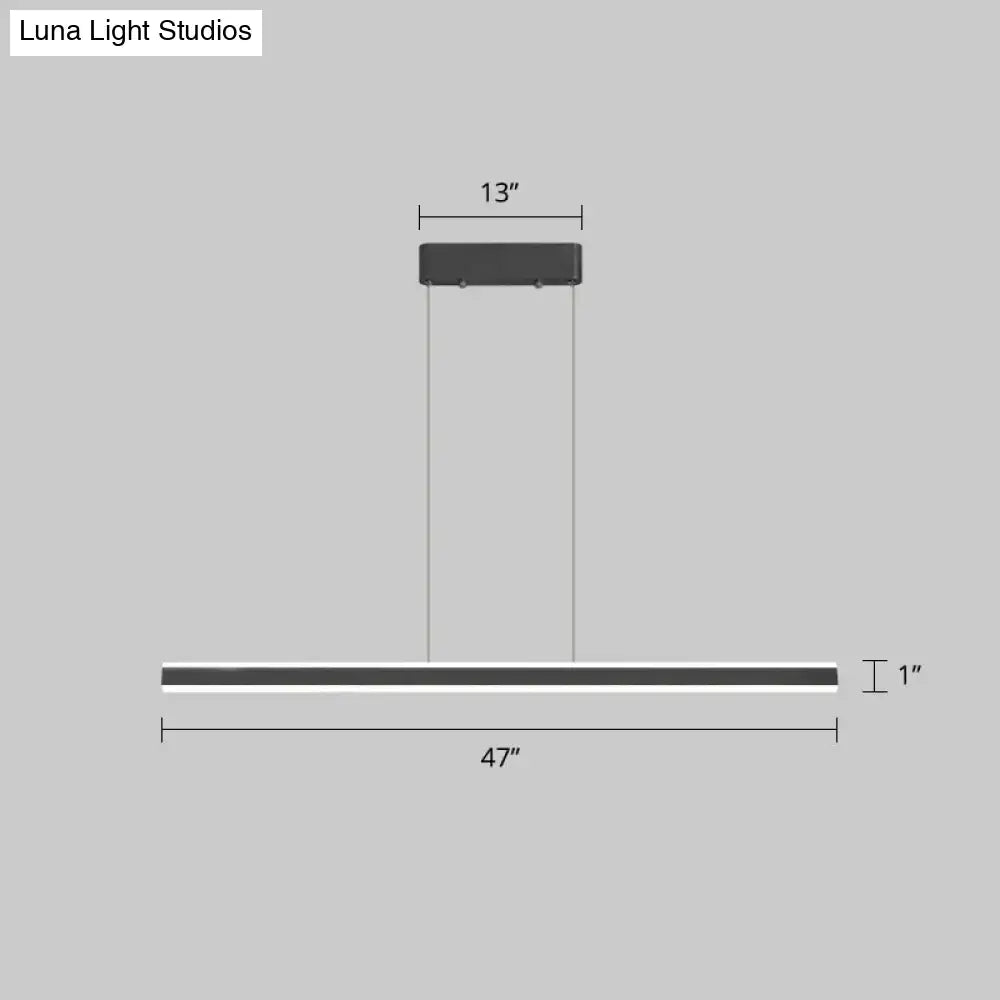 Modern black aluminum led hanging lamp decorbites sleek triangle island light with thin cables for restaurants