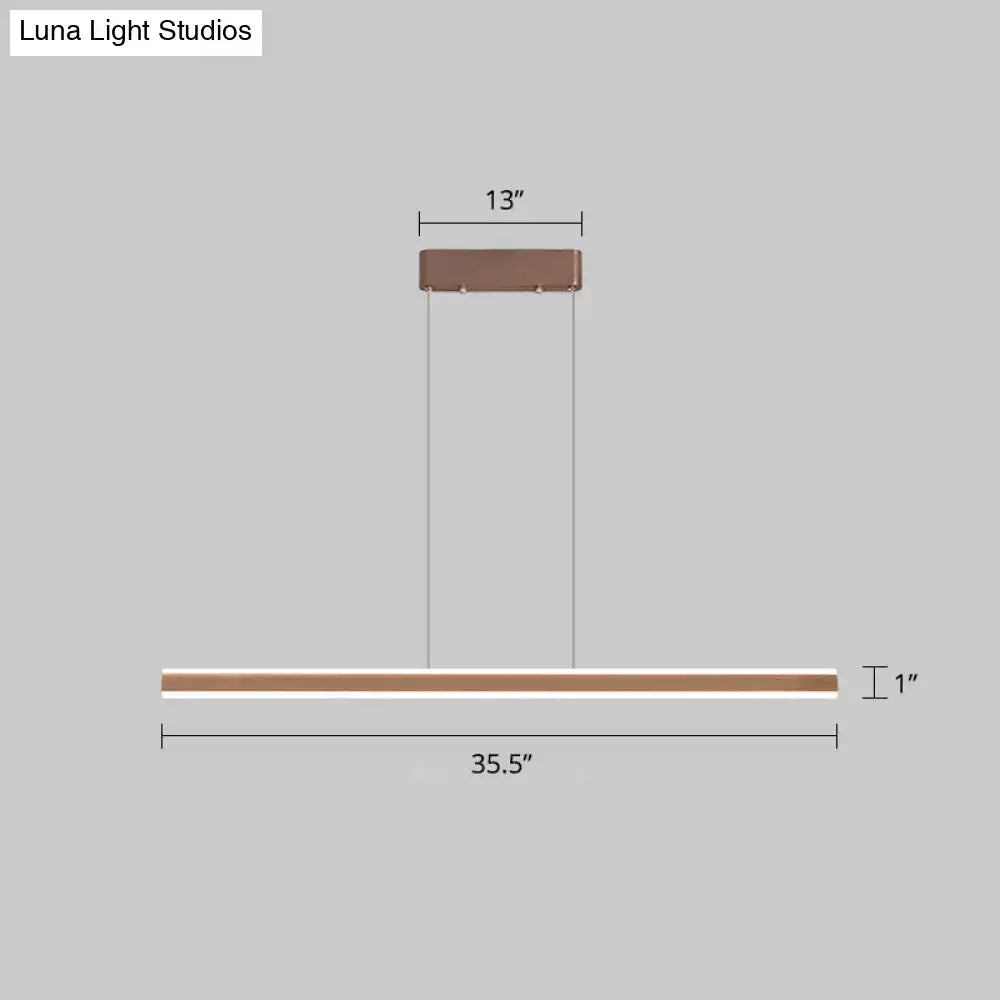 Decorbites sleek triangle island led hanging lamp with copper finish aluminum for restaurants and third gear remote use