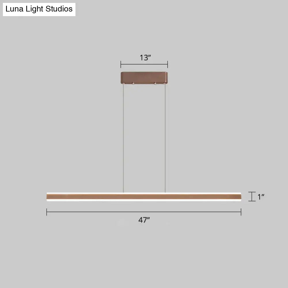 DecorBites™ sleek triangle island led hanging lamp with bronze aluminum fixture ideal for restaurants with third gear remote