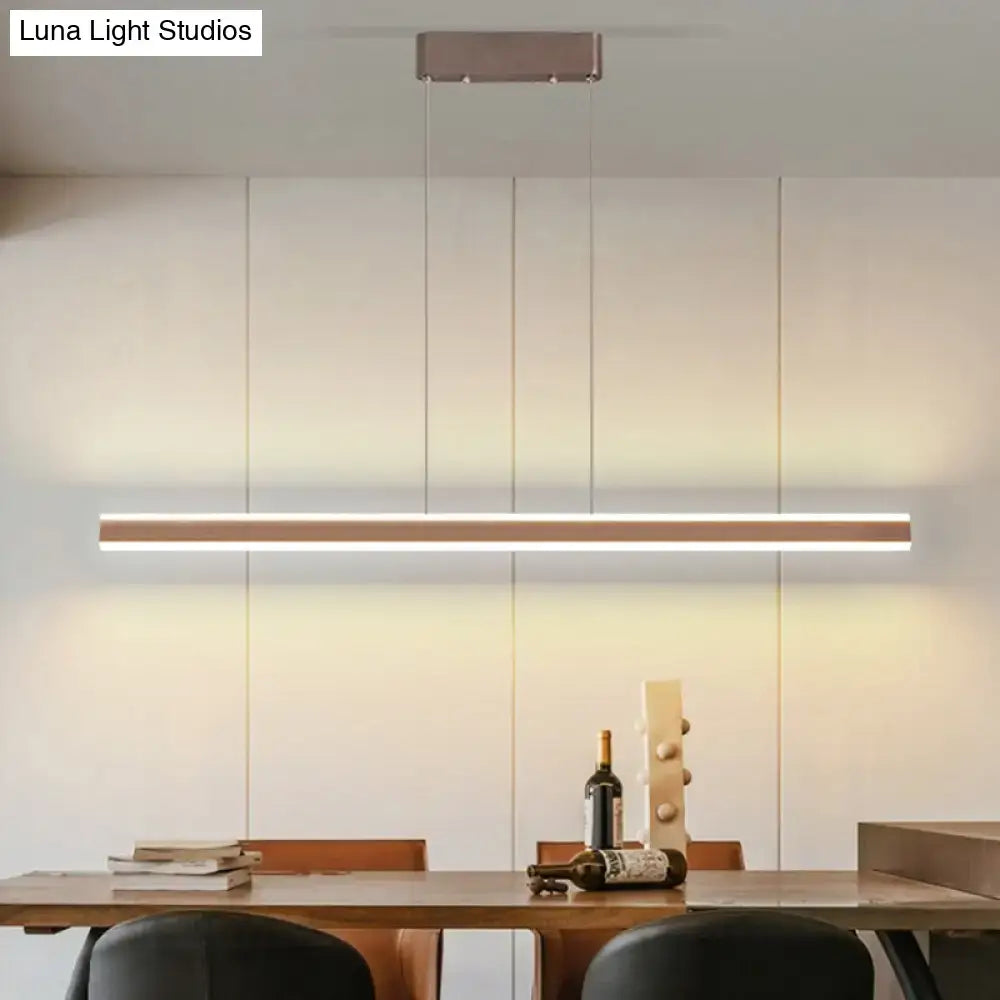 Decorbites sleek triangle island led hanging lamp with aluminum black gold coffee finish and warm white illumination