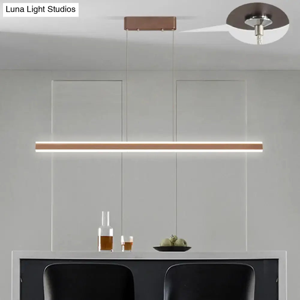 DecorBites™ sleek triangle island led hanging lamp in copper aluminum with minimalist design for restaurants