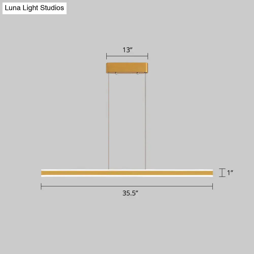 DecorBites sleek triangle island led hanging lamp in gold finished aluminum with minimalist design for restaurants