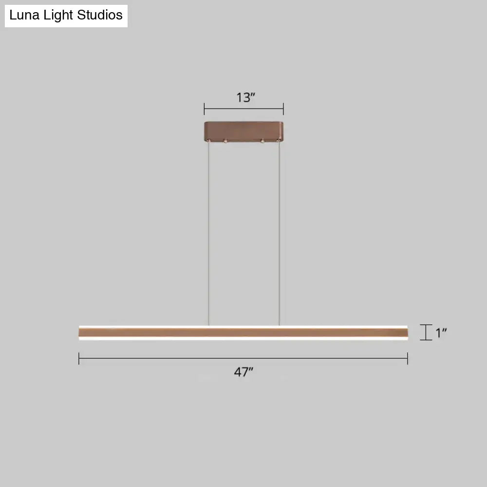 Decorbites sleek triangle island led hanging lamp with copper finish aluminum design for restaurants lighting