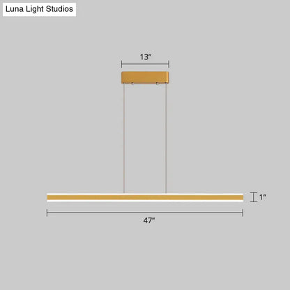 Modern gold-finished led hanging lamp aluminum sleek triangle island light by decorbites for restaurants with third gear remote