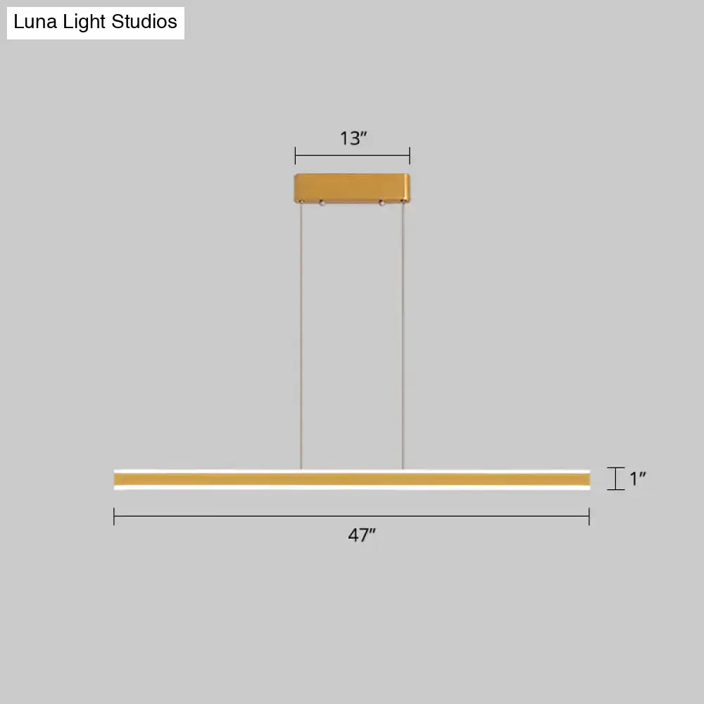 DecorBites sleek triangle island led hanging lamp with gold-finished aluminum rectangular fixture for restaurants