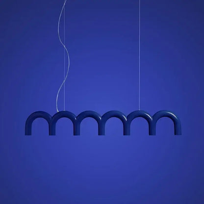 Deep blue glossy u-shaped chandelier by decorbites with modern design for bedroom and kitchen lighting