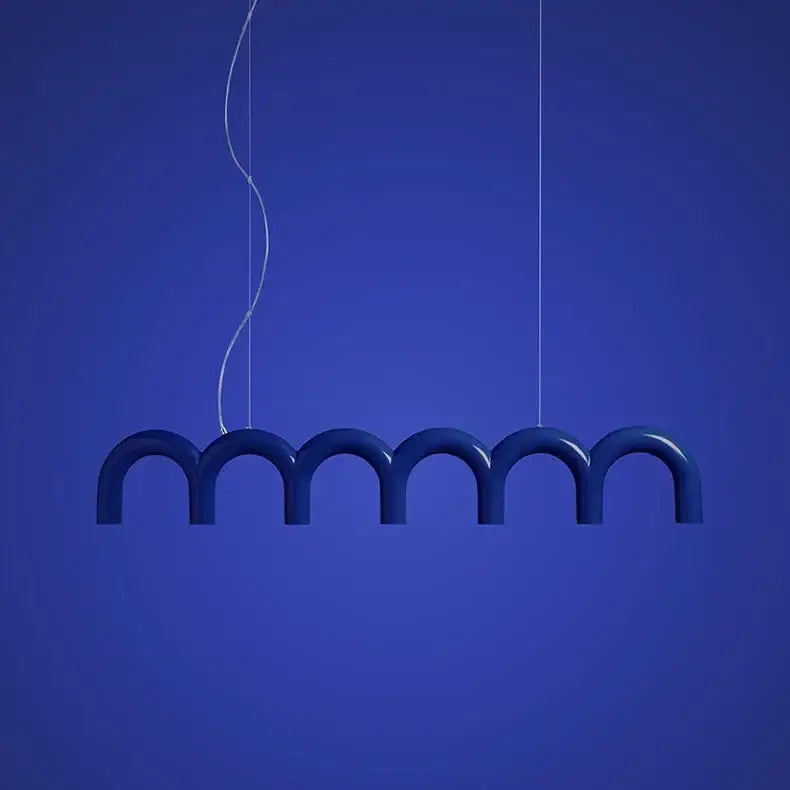 Deep blue glossy u-shaped chandelier by decorbites with modern design for bedroom and kitchen lighting