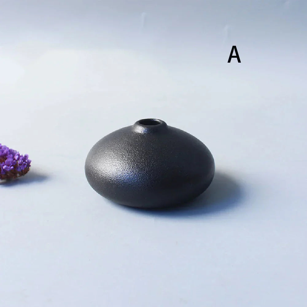 Small Ceramic Vase - Elegant Japanese Home Decor - A - Vase