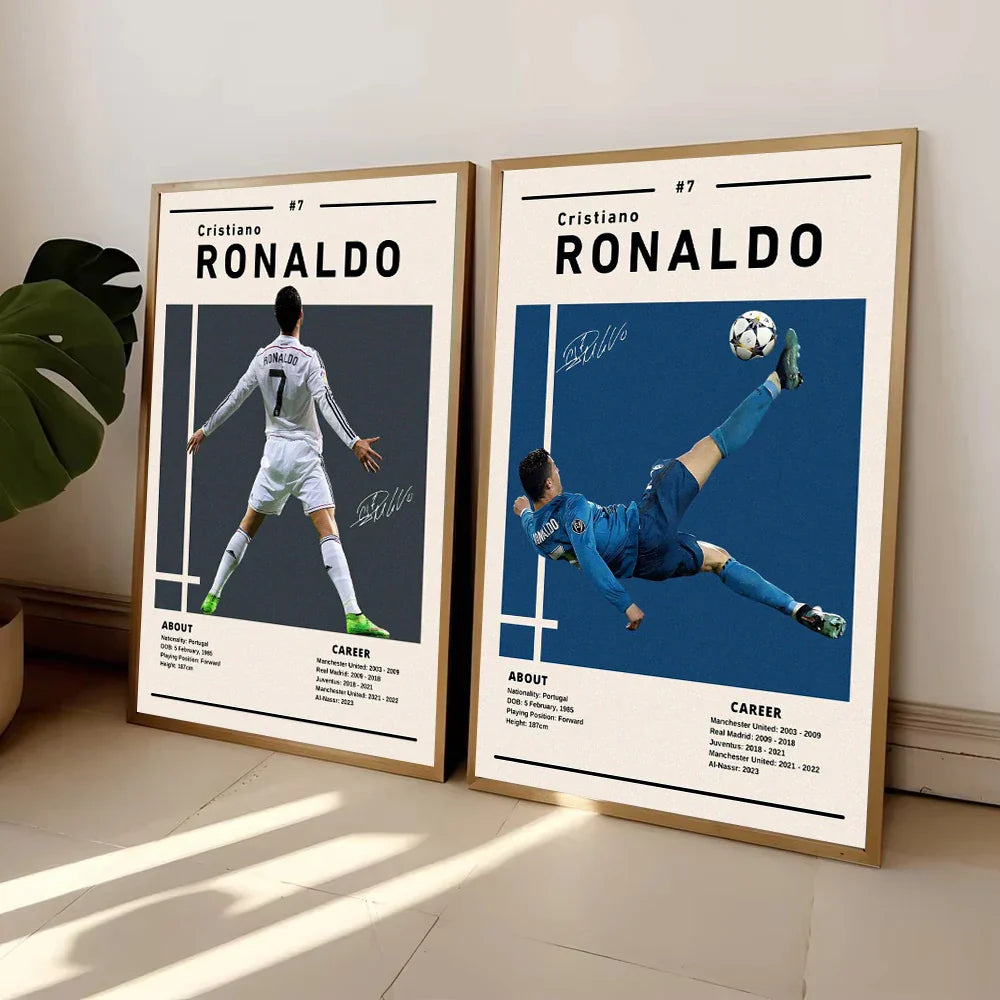 Soccer Star Ronaldo Canvas Wall Art - Posters