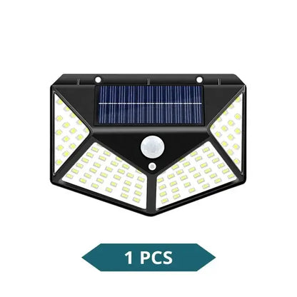 Black decorbites solar led outdoor lights set with triangular design multiple led bulbs and motion sensor sensor mode
