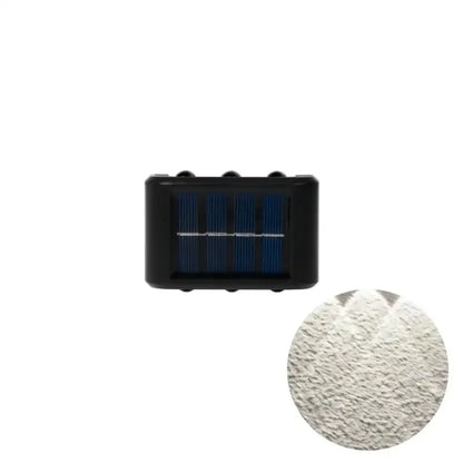 Decorbites™ black rectangular solar led outdoor wall lights with textured white diffuser panel for garden and patio