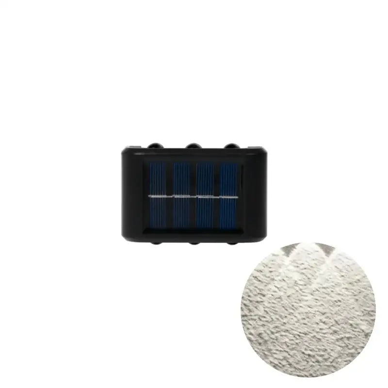 Decorbites™ black rectangular solar led outdoor wall lights with textured white diffuser panel for garden and patio