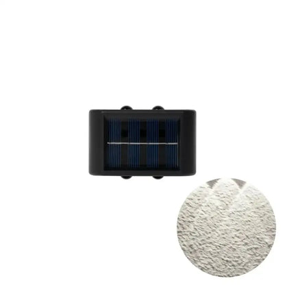 Black rectangular DecorBites™ solar led outdoor wall light with textured white diffuser lens for garden and patio use