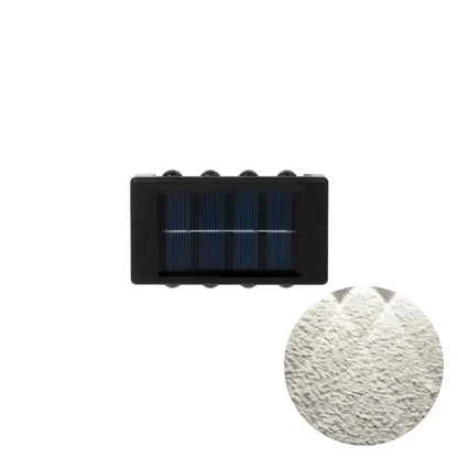 DecorBites™ solar led outdoor wall lights black rectangular with textured white surface for garden and patio use